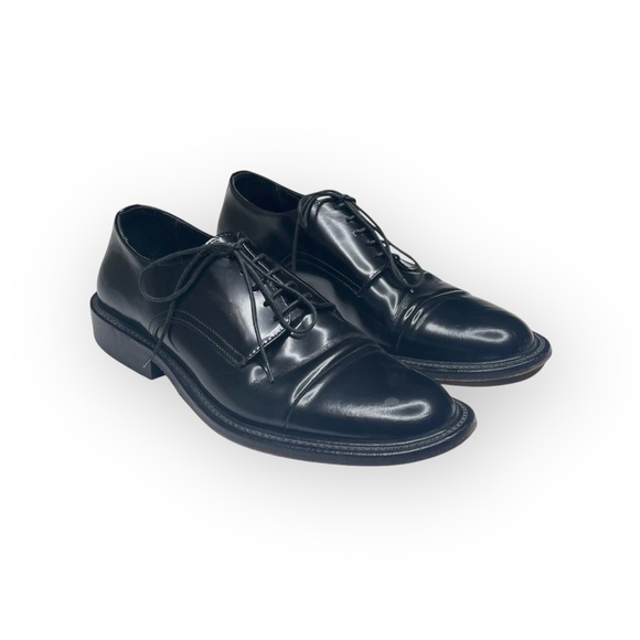 Via Spiga ✦ High Shine Leather Lace Up Oxford Dress Shoes ✦ Sleek Black ✦ 9 main image 4